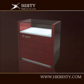 Hot sale jewelry glass storage cabinet with led lights