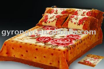 Printed & super soft blanket set 100% polyester