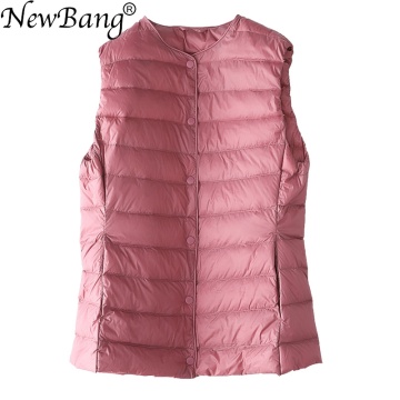 NewBang Women's Warm Vests Ultra Light Down Vest Women Matt Fabric Waistcoat Portable Warm Sleeveless Winter Liner
