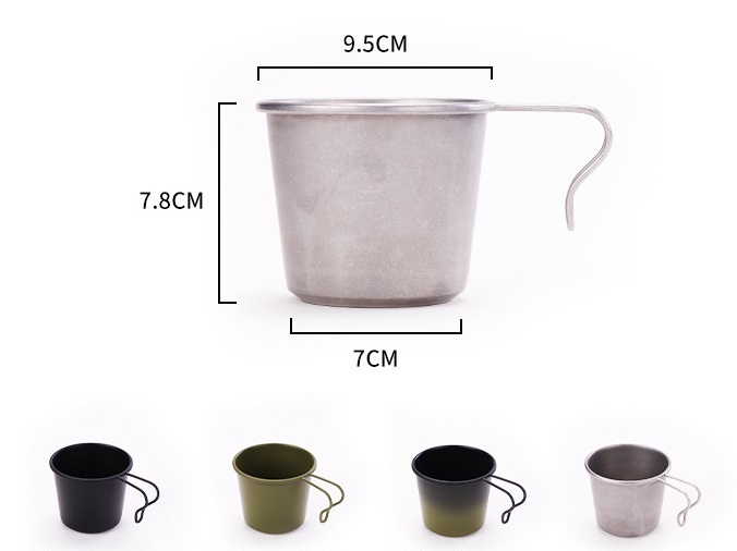 350 ml tasse de camping en acier inoxydable vintage portable 350 ml