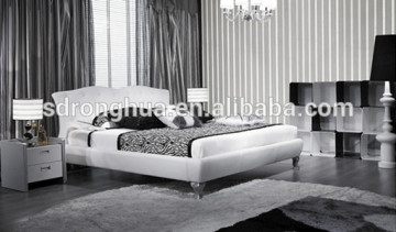 K1560 modern white leather diamond bed