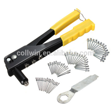 60pcs Pop Riveter Gun Kit Blind Rivet Hand Tool Set Gutter Repair