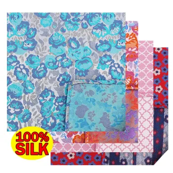 2024 Hot Selling OEM/ODM Pure Silk Flower Pattern Pocket Square for Men