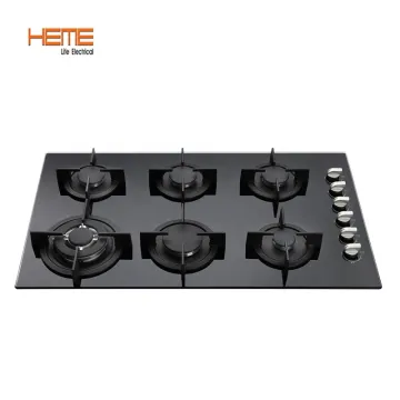China Manufacturer 36 Inch Hob Glass Top 6 Burner Built-in Gas Cooktop with CE Certificate