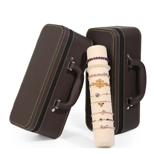 Custom Green leather Jewelry Organizer Case Box