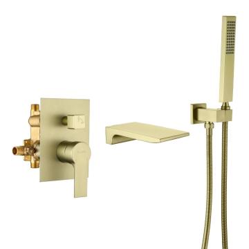 SHAMANDA Brushed Gold Bathtub Shower Faucet