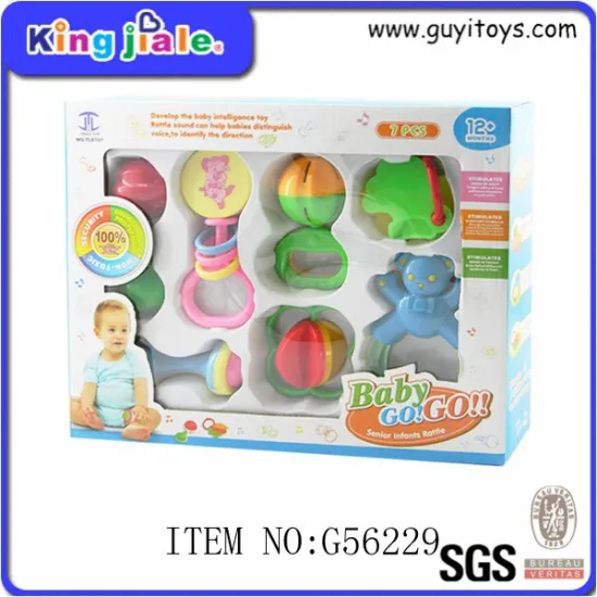 Top quality oem 10pcs beautiful baby plastic rattle