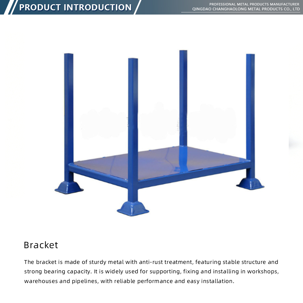 Blue Steel Stackable Pallet Container with Solid Base X