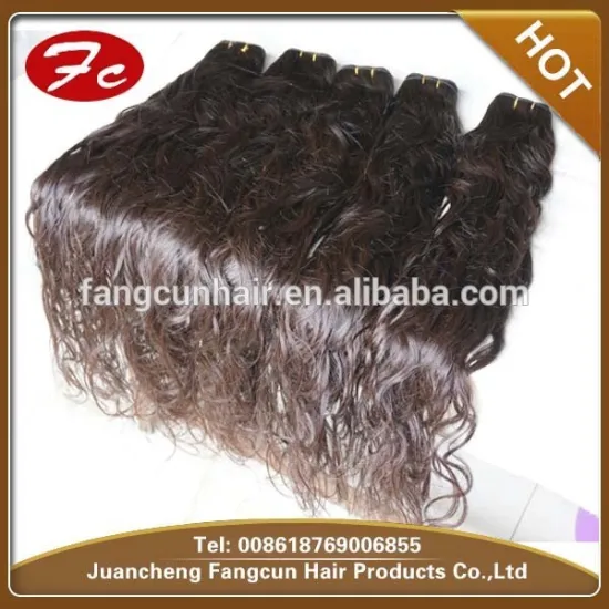 Natural wavy natural color Russian virgin human hair weft 30 inch