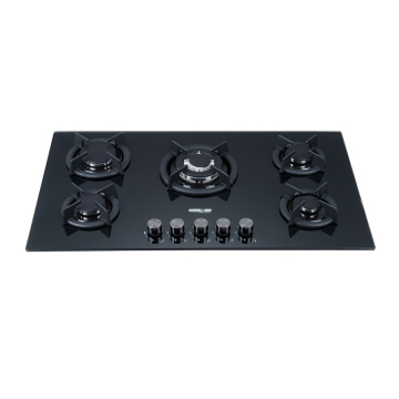5 burners Black tempered glass Easy to operate hotel Portable Table Top Gas Stove