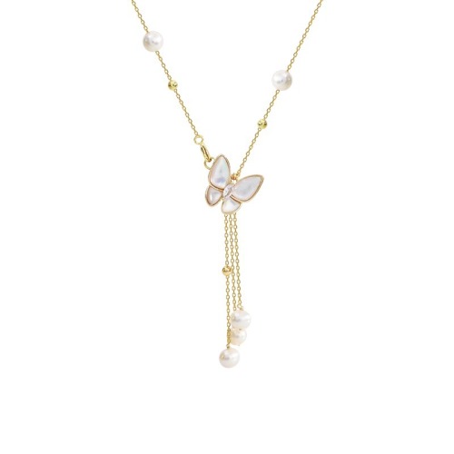 Most Popular White pearl Butterfly Necklace Tassel Pendant