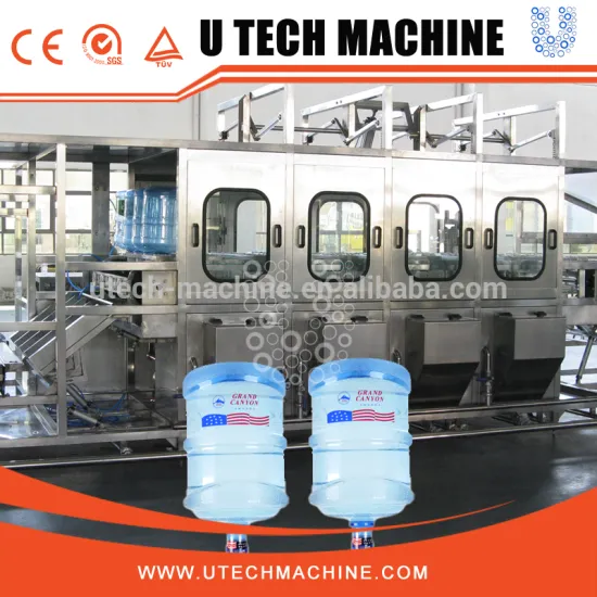 Automatic 5 gallon water filling machine/5 gallon bottle washing filling capping machine