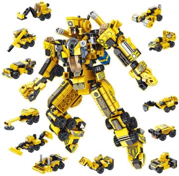 Best Comprehensive 12-in-1 Block Engineering Transformation Car & Robot Set: 576 Piece Building Bricks Educational Toy