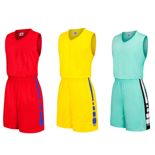 Simple wholesale basketball uniform blank jersey set