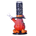 9.4in, colorido de vaso de precipitados de vidrio de calabaza, lindo hombre de calabaza de Halloween, tubería de agua de vidrio de borosilicato con tazón de 14 mm