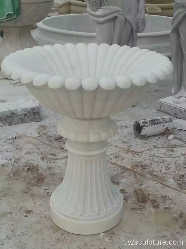 Vaso di fiori di marmo bianco per giardino