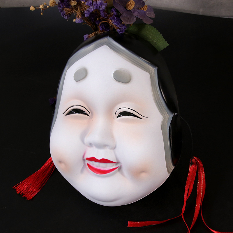 Tassel Decorated Okame Festival Mask