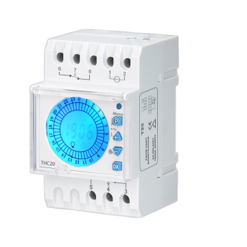 220-240VAC 30A Digital Timer Switch THC20-2C: Programmable Backlit LCD Control Panel for Periodic Timers
