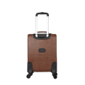 PU leather brown carry-on travel luggage