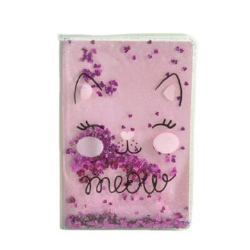 Kawaii Glitter Pink Heart Cat Back to School Notebook