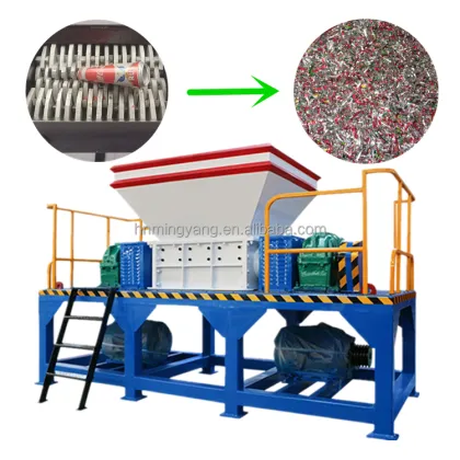 Double Shaft Commercial Kitchen Waste Shredder for Scrap Car Tires and Metals