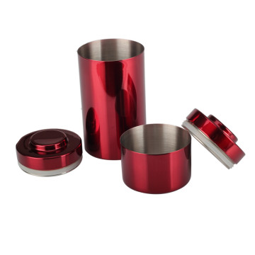 2pcs Stackable Stainless Steel Airtight Canister Set