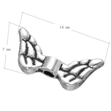 Popular Wholesale Alloy Angel Wing Pendant Beads For Bracelets Making AY0007