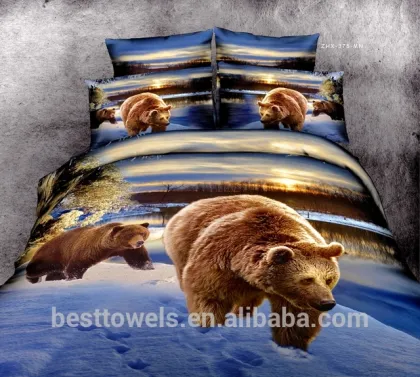 Wholesale cotton 3d printed bedding set with masha and bear