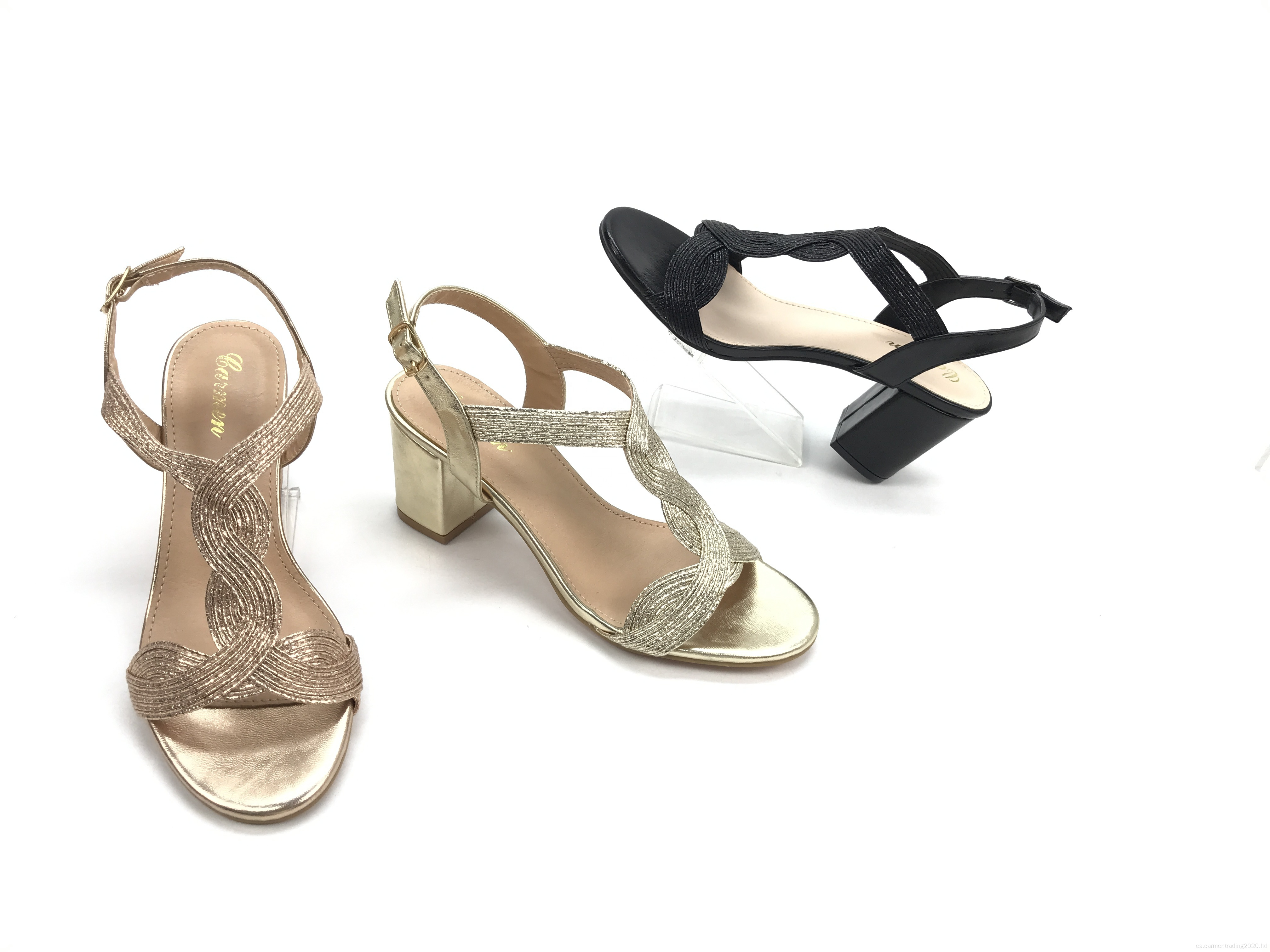 Mujeres Sandalias de los pies abiertos de tacón a medio
