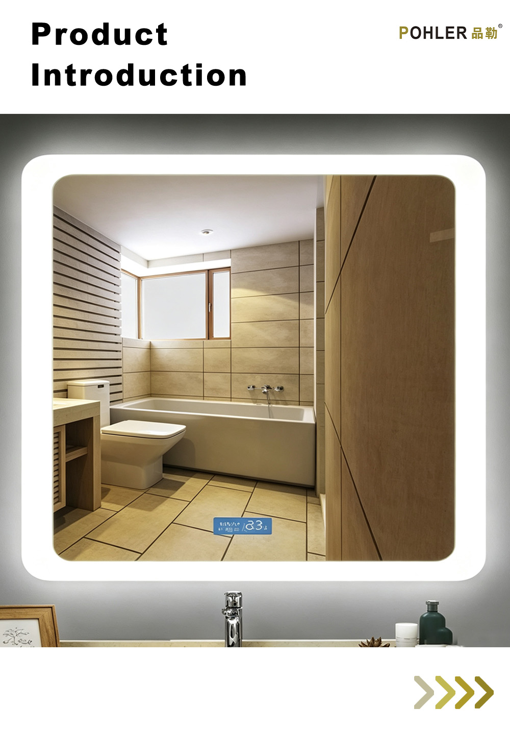 D047 Rounded LED Smart Mirror X
