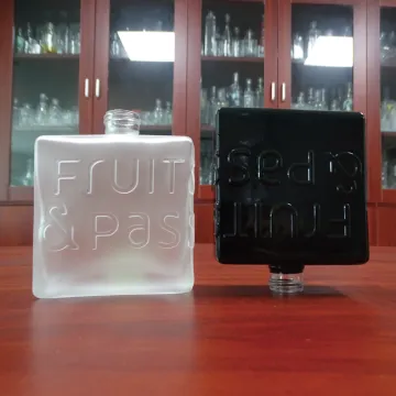 White Frosted Antique Glass Bottle 250ML Hand Sanitizer Flat Bottle