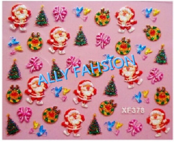 3D Christmas Nail sticker,3D nail art,nail beauty, more than 1000designs nail stickers