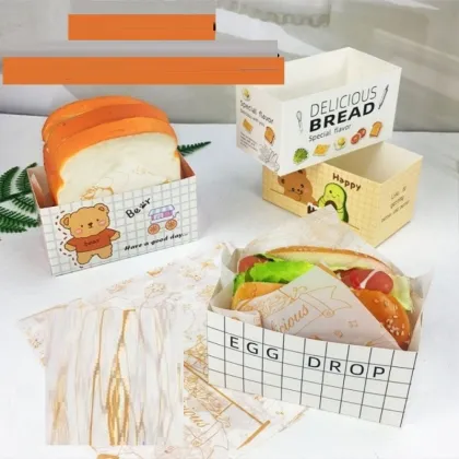 Biodegradable Custom Disposable Fast Food Sandwich Burger Box