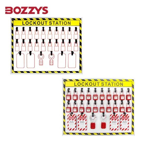 BOZZYS Customizable Lockout/Tagout Shadowboards for Industrial Safety