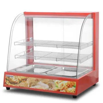 Commercial Electric Soup Bain Marie Food Warmer with Curved Glass Cover Cabinet