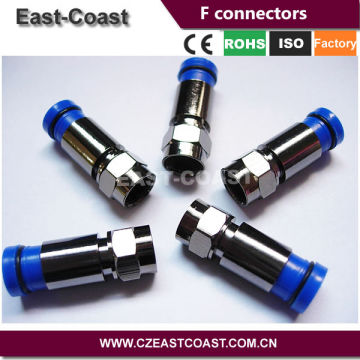 High quality Black Nickel plated rg6 coaxial cable brass connector