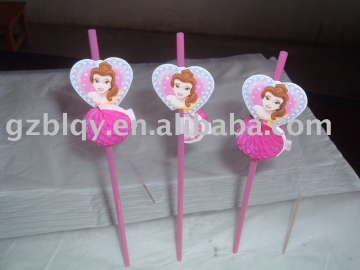 Party drinking straws with cinderella