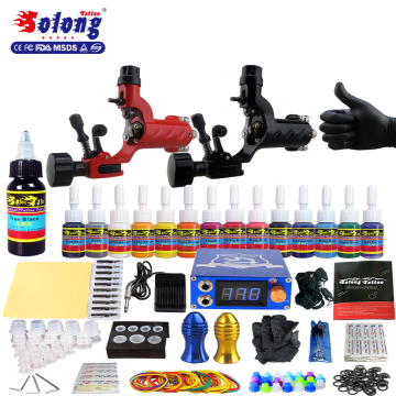 Solong 2017 factory price 2Gun/14Ink complete rotary tattoo machine tattoo kit