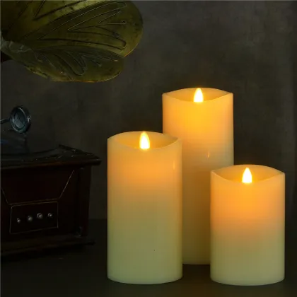 small wave 360 degree moving Flickering flame led candle