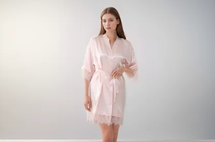 DMSISI8019 Women's Ice Silk Pajamas: Sexy Loose Lace Sleeping Dress