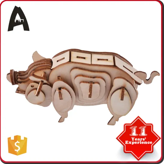 Popular for the market jigsaw high quality wooden puzzle pig