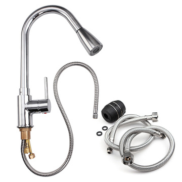 New Arrival!! Mordern Pull Out Kitchen Spray Mixer Tap Bath Basin Sink Faucet Copper Chrome Excellent Quality