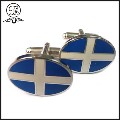 Unique gold Flag cufflinks