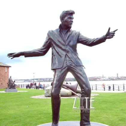 Custom life size metal bronze billy fury sculpture