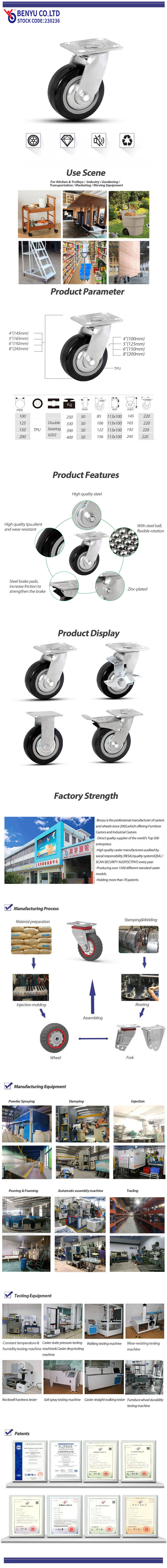 Black PU Swivel Casters
