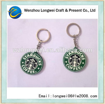 round 2d custom shaped soft pvc keychain/pvc led keychain