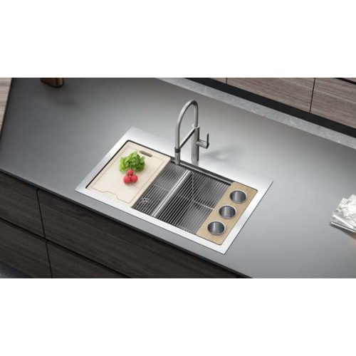 Stainless Steel Double Bowl Topmount Tenggelam Dapur Buatan Tangan