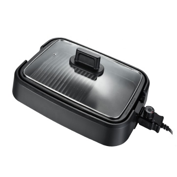 220-240V 2000W Grill Barbekyu Listrik Non-stick tanpa batang dengan pelat yang dapat dilepas