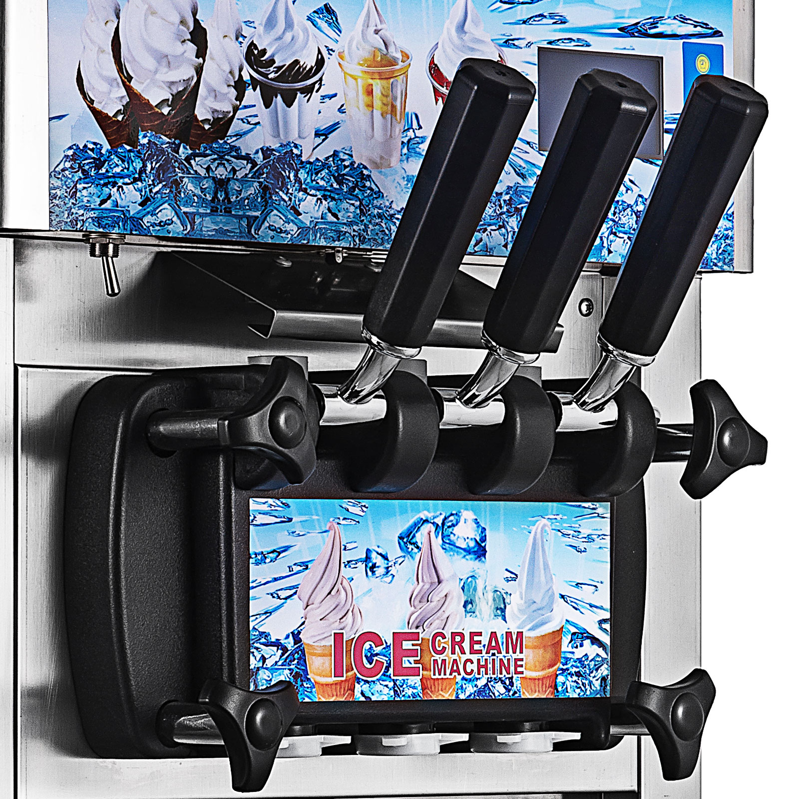 Chinese Automatic Soft Serve Ice Cream Machine - 3 Flavors For Dessert ...