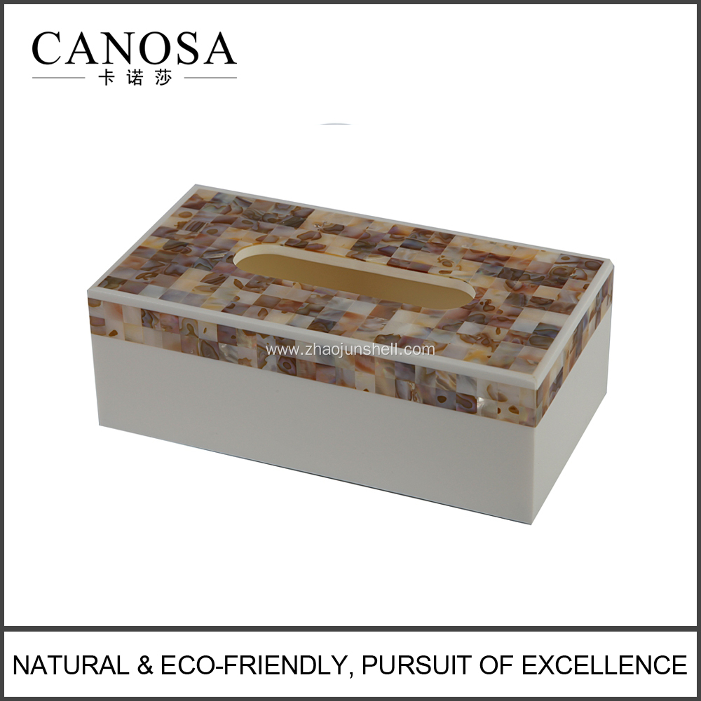 Freshwater Shell Rectangle Tissue Box Cover